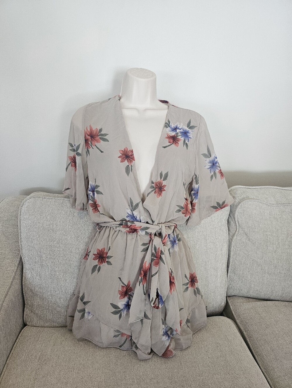 Brand New Blue Blush Romper Small